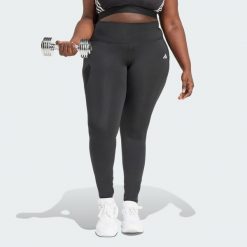 Legginsy Optime Essentials Stash Pocket Full-Length (Plus Size). Czarne legginsy damskie Adidas, bez wzorów, z elastanu. Za 199.00 zł.