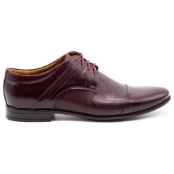 Olivier Buty męskie wizytowe 710 bordo czerwone. Czerwone buty wizytowe męskie bez wzorów, z jeansu, bez obcasa, bez zapięcia. Za 367.89 zł.