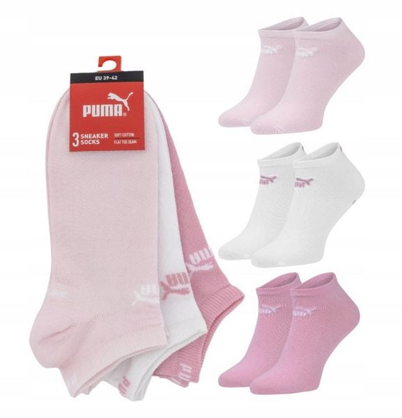 Puma Skarpety 3-PACK 94710901. Skarpetki damskie Puma, bez wzorów, z bawełny. Za 36.99 zł.