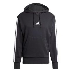 Bluza z kapturem adidas Essentials 3-Stripes French Terry. Czarne bluzy damskie Adidas, s, bez wzorów, z dresówki, eleganckie, bez ramiączek, z kapturem. Za 294.20 zł.