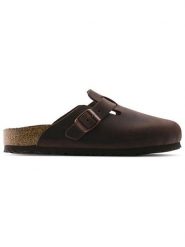 Birkenstock Klapki Boston SFB 159713 Brązowy. Brązowe klapki damskie Birkenstock, bez wzorów, z nubiku, bez obcasa, bez zapięcia. Za 579.99 zł.