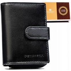 Portfel damski Peterson PTN RD-46-GCL czarny. Czarne portfele damskie Peterson, ze skóry. Za 69.99 zł.