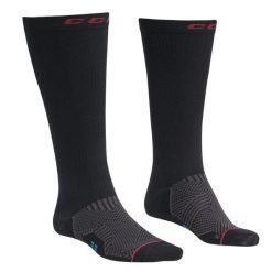Skarpety hokejowe CCM Compression Knee. Czarne skarpetki damskie CCM, bez wzorów. Za 69.99 zł.