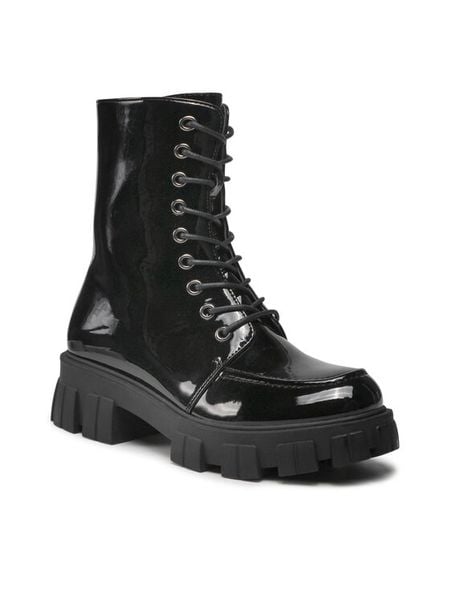 DeeZee Trapery WS5585-07 Czarny. Czarne trapery damskie DeeZee, ze skóry, bez zapięcia. Za 129.99 zł.