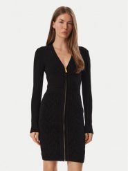 Marciano Guess Sukienka dzianinowa G6BK09 Z1547 Czarny Regular Fit. Czarne sukienki damskie Marciano Guess, z aplikacjami, z dzianiny, bez kołnierzyka, bez ramiączek. Za 989.99 zł.