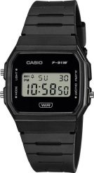 ZEGAREK MĘSKI CASIO F-91WB-1ADF + BOX. Zegarki męskie Casio, bez wzorów. Za 123.93 zł.