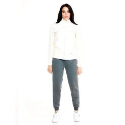 Bluza z zamek błyskawiczny na co dzień na siłownię. Białe bluzy damskie LEONE 1947 APPAREL, l, bez wzorów, z dresówki, sportowe, bez ramiączek, bez kaptura. W wyprzedaży za 191.56 zł.