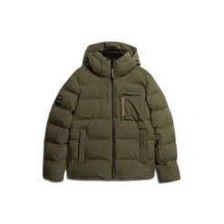 Kurtka z kapturem Superdry. Zielone kurtki sportowe męskie Superdry, na zimę, m, bez wzorów, z puchu, z kapturem, narciarskie. Za 1,585.20 zł.