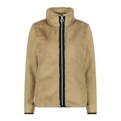 Damska kurtka ze sztucznego futra CMP. Brązowe kurtki sportowe damskie CMP, xs, bez wzorów, bez ramiączek, bez kaptura, trekkingowe. Za 349.40 zł.