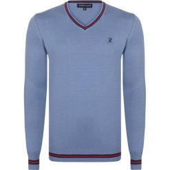Sweter w kolorze niebieskim. Niebieskie swetry męskie Giorgio Di Mare, m, bez wzorów, z bawełny, bez kołnierzyka, bez ramiączek. W wyprzedaży za 139.95 zł.