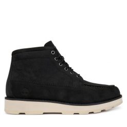 Trzewiki Timberland. Czarne botki męskie Timberland, bez wzorów, bez obcasa, bez zapięcia. Za 769.99 zł.