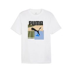 Koszulka sportowa męska Puma Graphics Summer Sports. Białe koszulki sportowe męskie Puma, m, bez wzorów, z bawełny, bez ramiączek, na fitness i siłownię. Za 161.00 zł.