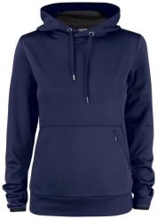 Clique Oakdale Women – funkcjonalna bluza z kapturem z poliestru – dark navy. Niebieskie bluzy damskie CLIQUE, m, bez wzorów, sportowe, bez ramiączek, z kapturem. Za 222.65 zł.