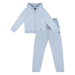 Bluza z bawełna z kaptur na co dzień na siłownię. Niebieskie bluzy damskie LEONE 1947 APPAREL, bez wzorów, z bawełny, sportowe, bez ramiączek, bez kaptura. W wyprzedaży za 136.83 zł.