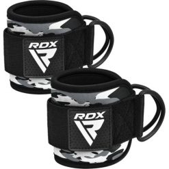 Paski z hakami na kostkę RDX A4 Ankle Straps For Gym Cable Machine. Szare paski damskie RDX SPORTS, bez wzorów. Za 69.99 zł.