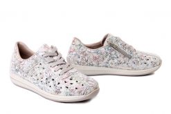 RIEKER N1114-90 multi, półbuty damskie. Półbuty damskie Rieker, na lato, bez wzorów, bez obcasa, bez zapięcia. Za 419.90 zł.