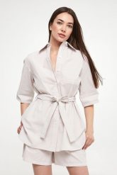 Koszula damska w paski Texas MAX MARA LEISURE. Koszule damskie Max Mara Leisure, bez wzorów, bez kołnierzyka, bez ramiączek. W wyprzedaży za 764.25 zł.
