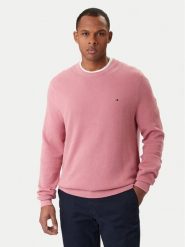 Tommy Hilfiger Sweter Essential MW0MW36347 Koralowy Regular Fit. Pomarańczowe swetry męskie Tommy Hilfiger, m, bez wzorów, z bawełny, bez kołnierzyka, bez ramiączek. Za 409.99 zł.