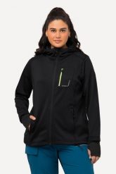Damskie Bluza HYPRAR odblaskowy nadruk kaptur otwór na kciuk. Czarne bluzy damskie Ulla Popken, plus size, bez wzorów, z elastanu, bez ramiączek, bez kaptura. Za 389.99 zł.