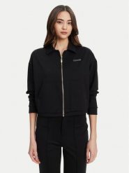 Guess Bluza V5YL08 KCX42 Czarny Regular Fit. Czarne bluzy damskie Guess, l, z aplikacjami, z syntetyku, bez ramiączek, bez kaptura. Za 299.99 zł.