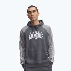 Bluza Under Armour Rival Fleece Colorblock Hoodie. Szare bluzy męskie Under Armour, bez wzorów, sportowe, bez ramiączek, bez kaptura. Za 209.99 zł.