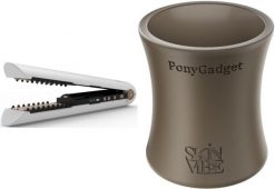 Prostownica SkinVibe SkinVibe Luna MiniWireless (SV-003WH) + SkinVibe PonyGadget - Guma do włosów, brązowa, XL (SV-006BR). Brązowe prostownice SkinVibe. Za 388.00 zł.