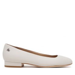 Baleriny LAUREN RALPH LAUREN. Białe balerinki damskie Lauren Ralph Lauren, bez wzorów, bez obcasa, bez zapięcia. Za 439.99 zł.