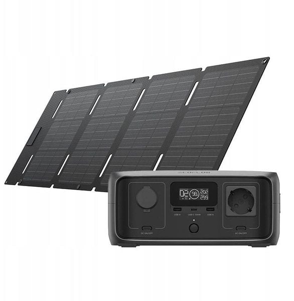 Komplektas: "Power Station EcoFlow RIVER 3" UPS + saulės baterija 45 W USB-C. Powerbanki ECOFLOW. Za 1,096.99 zł.