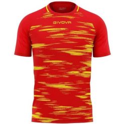 Givova Pixel T-shirt Sportowy Czerwono-Żółty 3XS - Lekki i Oddychający. Czerwone koszulki sportowe damskie Givova, xs, bez wzorów, z poliesteru, bez ramiączek, do piłki nożnej. Za 140.99 zł.