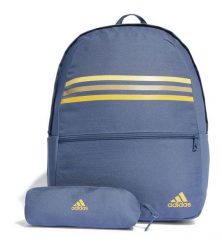 Plecak szkolny adidas Classic z piórnikiem. Niebieskie plecaki męskie Adidas, bez wzorów. Za 148.65 zł.