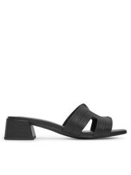 JENNY Klapki R255SS00541 Czarny. Czarne klapki damskie Jenny, bez wzorów, z materiału, bez obcasa, bez zapięcia. Za 129.99 zł.