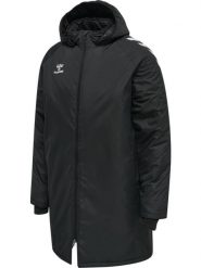 Kurtka parka HML CORE XK BENCH JACKET. Czarne parki damskie Hummel, l, bez wzorów, z materiału, moda ciążowa, z kapturem. Za 280.00 zł.