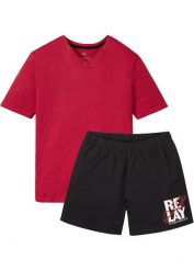 Piżama z krótkimi spodniami (2 części). Czarne bielizna sportowa męska bonprix, l, bez wzorów. Za 59.99 zł.