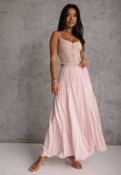 Różowa Spódnica High Waist Zdobiona Drobnym Plisowaniem Aniope. Czerwone spódnice damskie Renee, na co dzień, m, z aplikacjami, casualowe, z podwyższonym stanem, maxi, dopasowane. Za 119.99 zł.