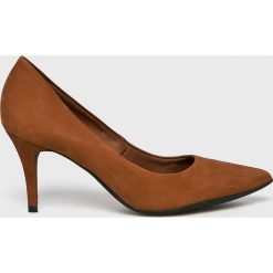 Answear - Szpilki Heritage. Brązowe szpilki damskie ANSWEAR, bez wzorów, z materiału, bez obcasa, na obcasie, bez zapięcia. W wyprzedaży za 149.90 zł.