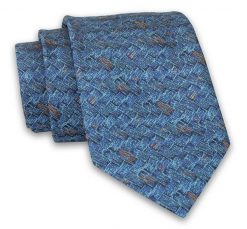Krawat Męski, Turkusowy, Morski, Melanżowy, Drobny Wzór, Elegancki, 7 cm -Angelo di Monti. Niebieskie krawaty i muchy Angelo di Monti, bez wzorów, z tkaniny, eleganckie. Za 45.00 zł.