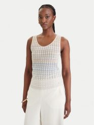 Guess Sweter W6GR08 Z0589 Beżowy Regular Fit. Brązowe swetry nierozpinane damskie Guess, xs, z aplikacjami, z wiskozy, bez kołnierzyka, bez ramiączek. Za 329.99 zł.