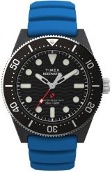 Zegarek Timex Timex TW2Y02500 zegarek męski czarny 43 mm. Czarne zegarki męskie Timex, bez wzorów. Za 722.63 zł.