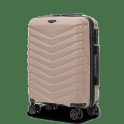 Walizka kabinowa Wings PHOENIX 2.0 polipropylen 20" CHAMPAGNE. Brązowe walizki damskie Wings, bez wzorów, z materiału. Za 129.90 zł.