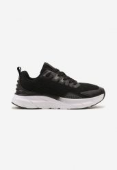 Czarno-Szare Sznurowane Buty Sportowe Sneakersy z Tłoczoną Podeszwą Efine. Czarne buty sportowe męskie Born2be, bez wzorów, bez zapięcia. Za 129.99 zł.