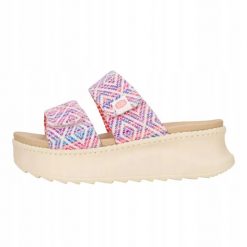 HeyDude Damskie Klapki Delray Slide Surf Baja. Brązowe klapki damskie Hey dude, bez wzorów, z materiału, bez obcasa, bez zapięcia. Za 199.00 zł.