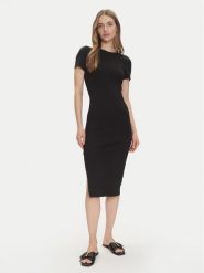 ONLY Sukienka codzienna Belfast 15348755 Czarny Slim Fit. Czarne sukienki damskie ONLY, na co dzień, s, bez wzorów, z bawełny, bez kołnierzyka, bez ramiączek, proste. Za 89.99 zł.