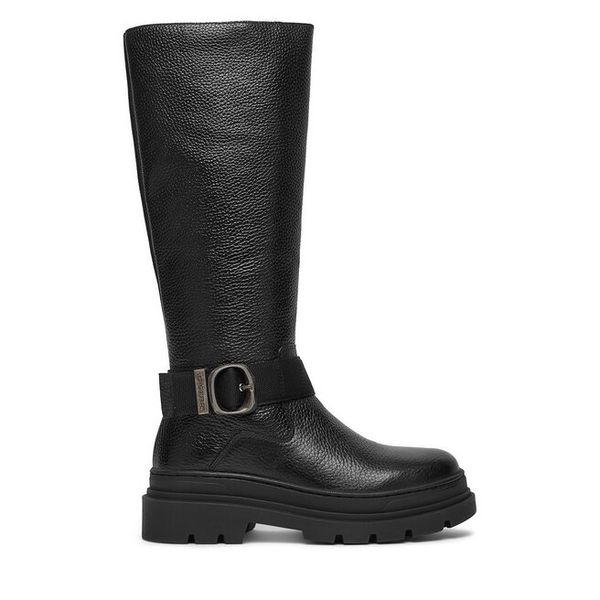 Kozaki G-Star. Czarne kozaki damskie G-Star, bez wzorów, bez obcasa, na płaskiej podeszwie, bez zapięcia. Za 599.99 zł.