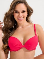Góra od bikini - różowy. Czerwone stroje kąpielowe damskie Sinsay, l, bez wzorów. W wyprzedaży za 22.99 zł.