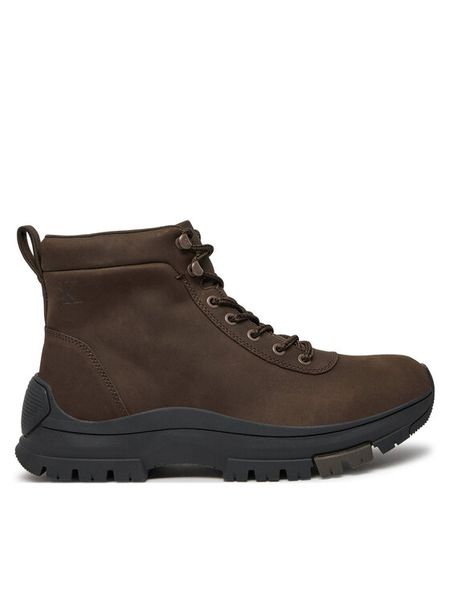 Calvin Klein Trzewiki Hybrid Wp Boot Laceup Rebellious YM0YM01077 Brązowy. Brązowe botki męskie Calvin Klein, bez wzorów, z nubiku, bez obcasa, bez zapięcia. Za 439.99 zł.