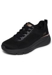 Buty SKECHERS BOBS ARCH FIT ELEV8 Czarny. Czarne obuwie trekkingowe damskie Skechers, z materiału, bez zapięcia. Za 282.99 zł.