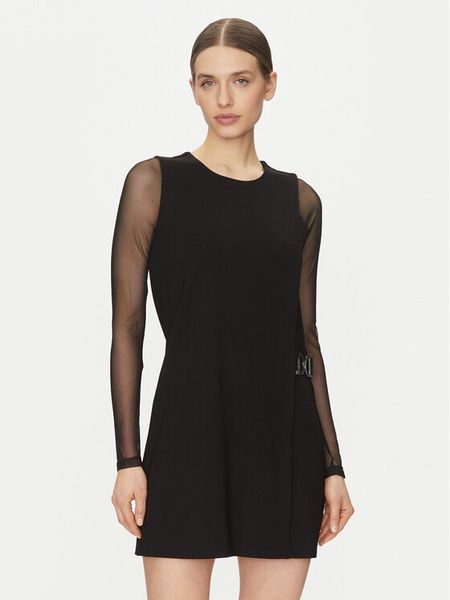 DKNY Sukienka koktajlowa DD4JBD29 Czarny Regular Fit. Czarne sukienki damskie DKNY, bez wzorów, z syntetyku, wizytowe, bez kołnierzyka, bez ramiączek. Za 369.99 zł.