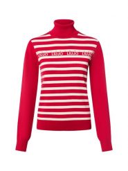 Liu Jo Collection sweter z golfem Kobiety czerwony|biały, XS. Białe swetry nierozpinane damskie Liu Jo Collection, xs, bez wzorów, eleganckie, bez kołnierzyka, bez ramiączek. Za 329.95 zł.