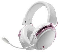 Słuchawki ATK N9 Ultra Wireless Gaming-Headset - biały/różowy. Białe słuchawki bezprzewodowe ATK. Za 224.19 zł.