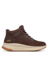 Skechers Trzewiki Bobs Squad 4 118414/BRN Brązowy. Brązowe botki męskie Skechers, bez wzorów, bez obcasa, bez zapięcia. Za 359.99 zł.